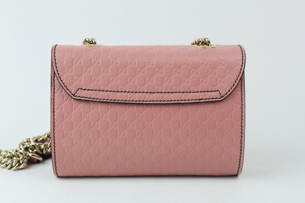 Gucci Emily Guccissima Mini Chain Shoulder Bag pink