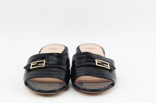 Fendi Mock Croc FF Slide Sandal