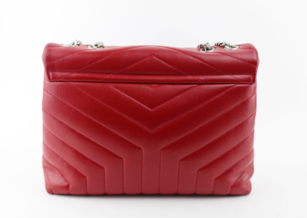 SAINT LAURENT MEDIUM LOULOU BAG RED