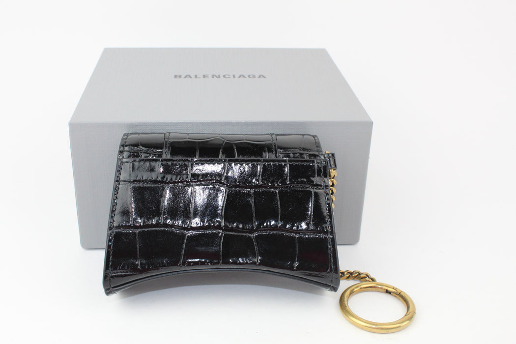 Balenciaga Hourglass card case with chain