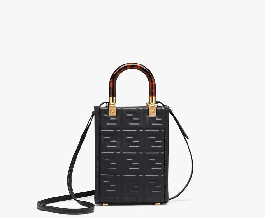 Fendi Mini Sunshine Shopper Bag in Black