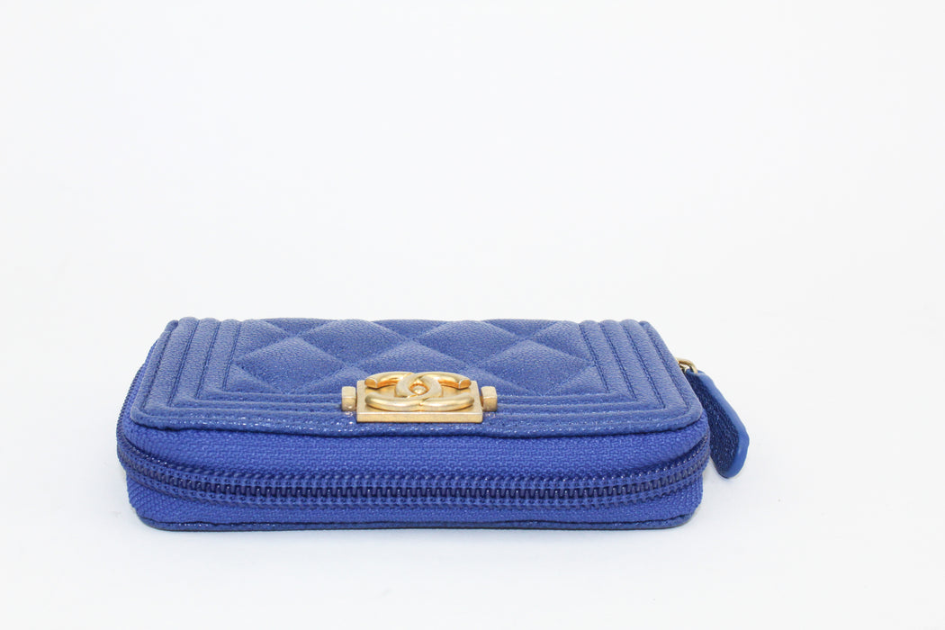 Chanel Boy Zipped Chevron Coin Purse