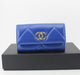 Chanel 19 Flap Blue Wallet