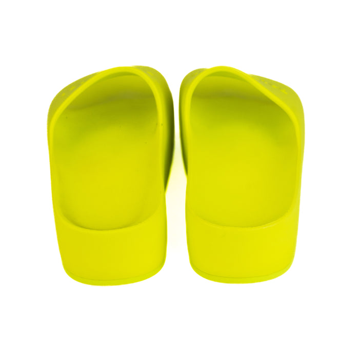 Balenciaga Chuncky Pool Slides in Acid Lime