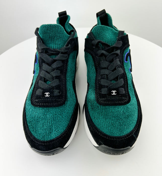 Chanel Suede Calfskin and Fabric Sneakers