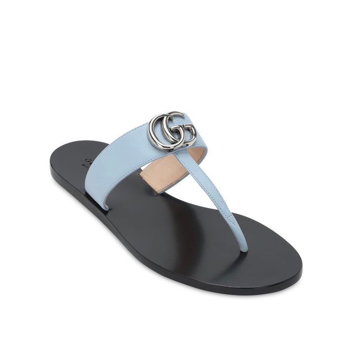 Gucci Leather Thong Sandal With Double G
