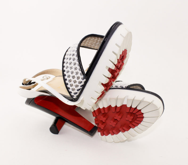 CHRISTIAN LOUBOUTIN VOLUMETRIC 120 BLACK /WHITE SANDALS