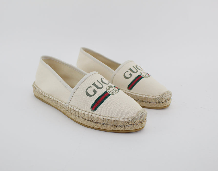 GUCCI LOGO CANVAS ESPADRILLES