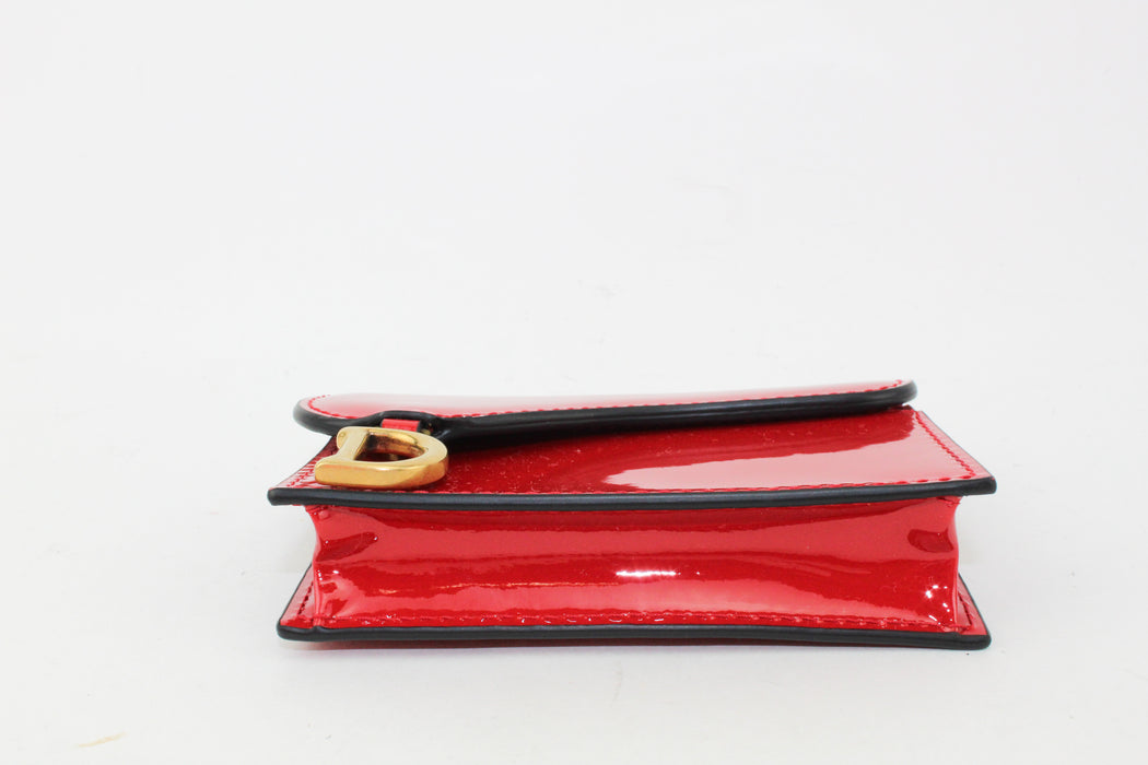 DIOR SADDLE FLAP CARD HOLDER RED