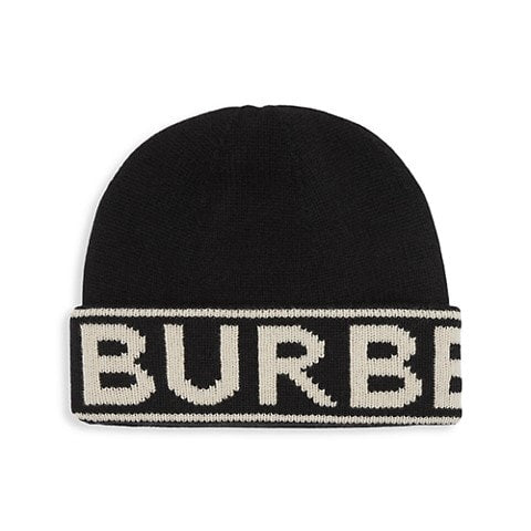 Burberry Logo Intarsia Cashmere Beanie black