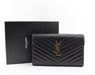 SAINT LAURENT MONOGRAM CHAIN WALLET IN GRAIN DE POUDRE EMBOSSED LEATHER