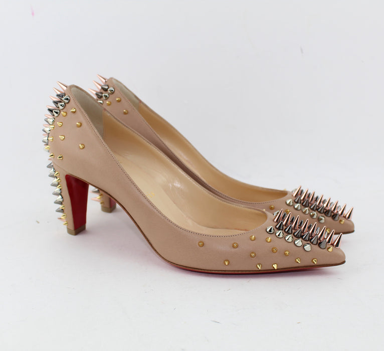 CHRISTIAN LOUBOUTIN GOLDOPUMP 70MM SIZE 37 - LuxurySnob