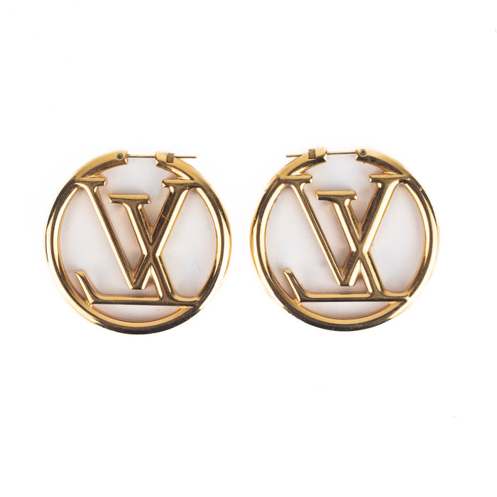 Louis Vuitton Louise Hoop Earrings in Gold