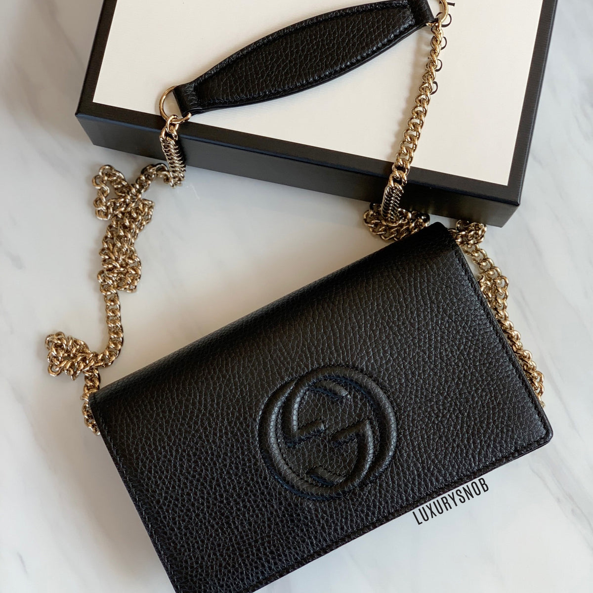 Gucci Soho Wallet on Chain in Black LSC INC