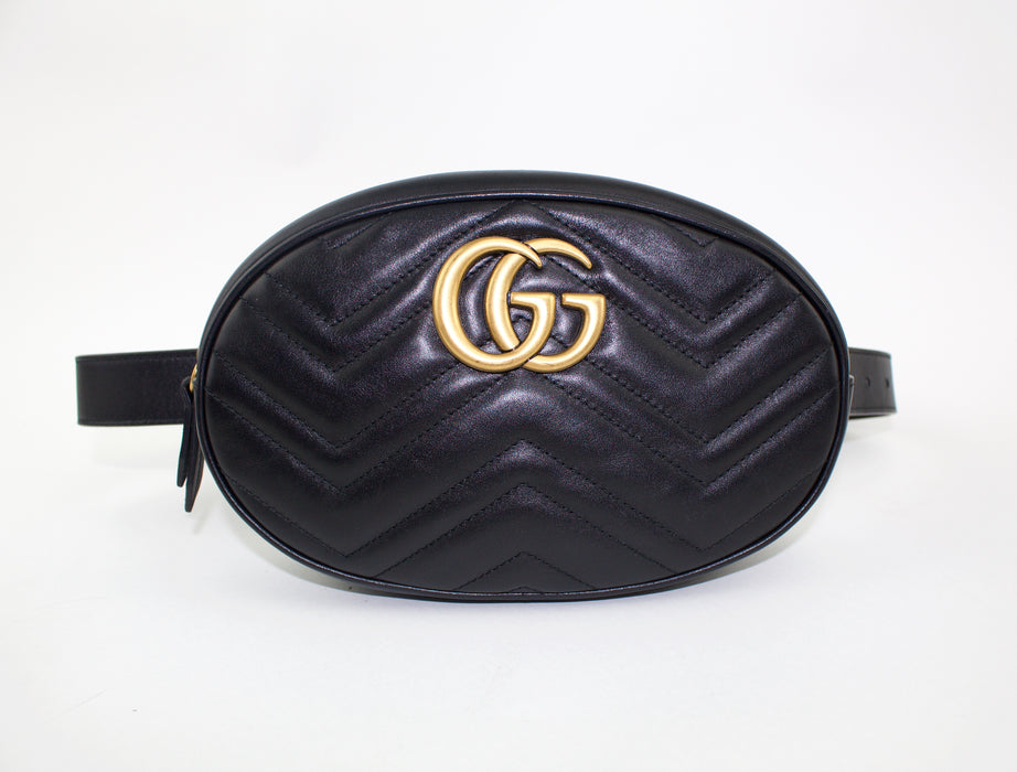 GUCCI GG MARMONT MATELASSÉ LEATHER BELT BAG SIZE 95/38