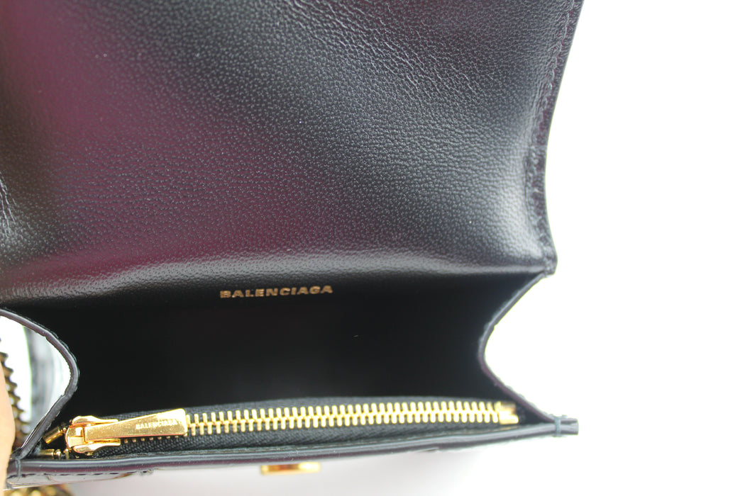 Balenciaga Hourglass card case with chain