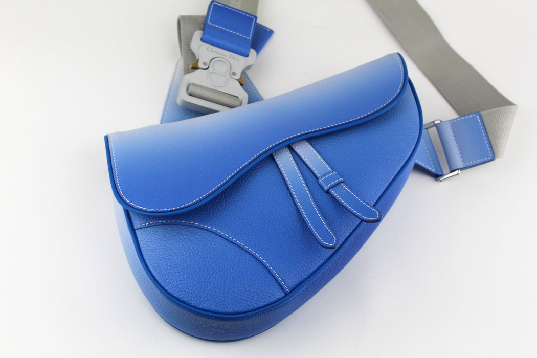 CHRISTIAN DIOR SADDLE BAG CALFSKIN BLEU