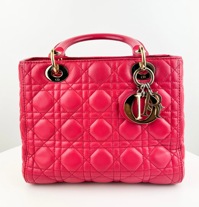 Dior Lambskin Cannage Medium Lady Dior