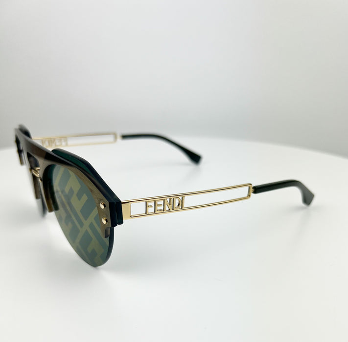 Fendi Brown Aviator Style With Fendi Monogram Lens