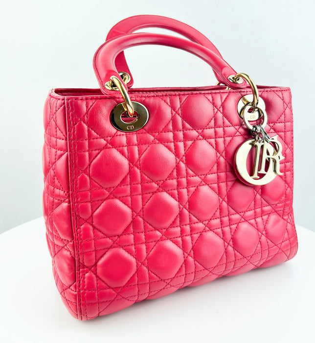 Dior Lambskin Cannage Medium Lady Dior