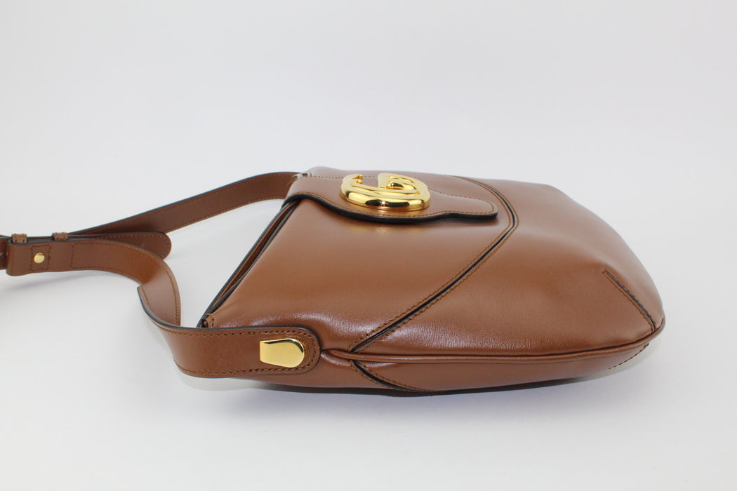 GUCCI BROWN SMOOTH LEATHER CROSSBODY BAG