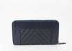 Chanel Navy Chevron Zip Around wallet