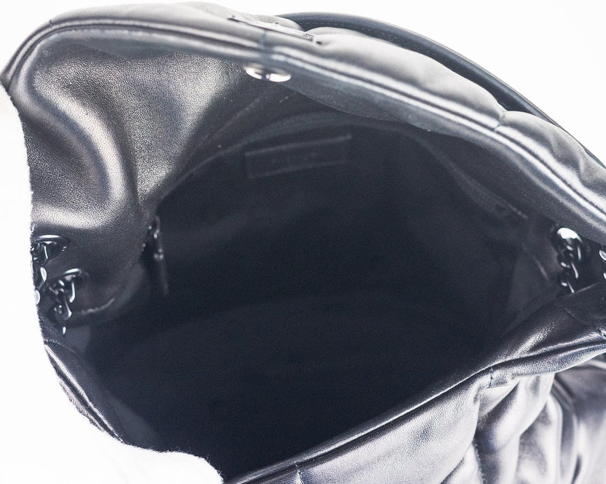 Saint Laurent Medium Puffer Bag in Black Quilted Lambskin