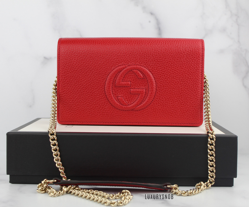 Gucci Soho Wallet On Chain in red