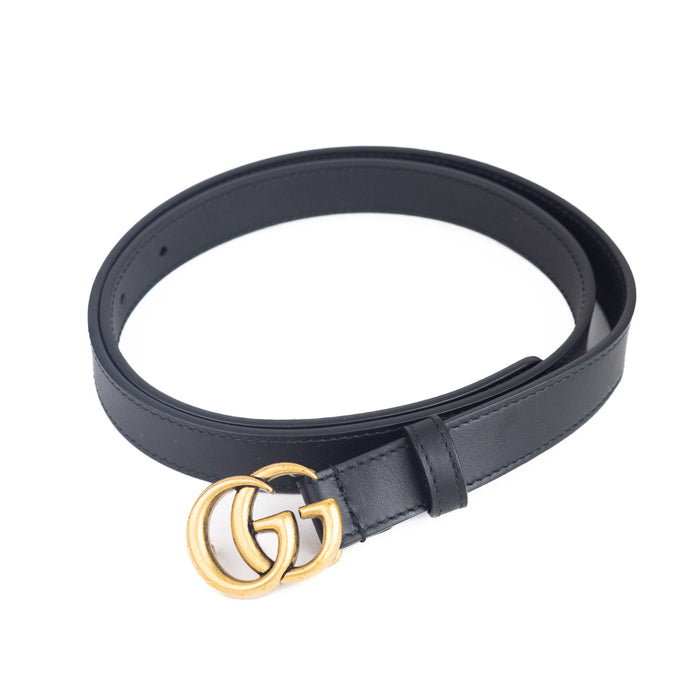 Gucci Leather belt with Double G buckle.