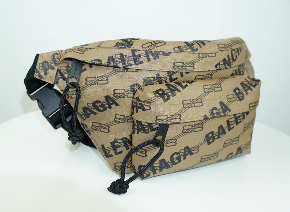 Balenciaga Natural Beige Signature Bb Monogram Waist Bag