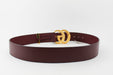 GUCCI LEATHER BELT WITH DOUBLE G BUCKLE