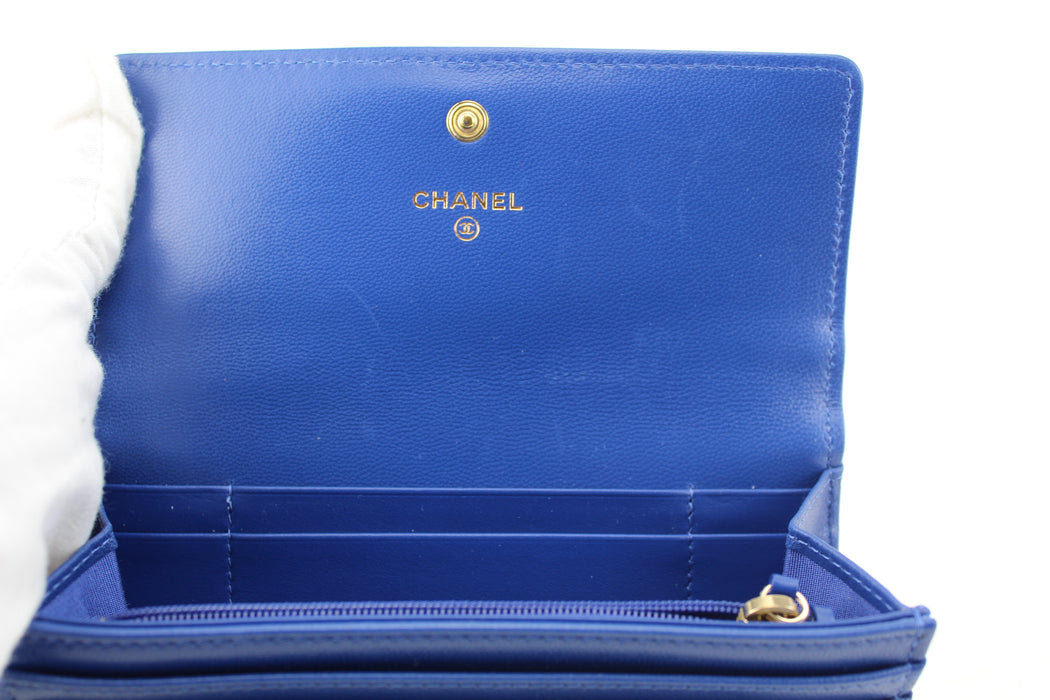 Chanel 19 Flap Blue Wallet