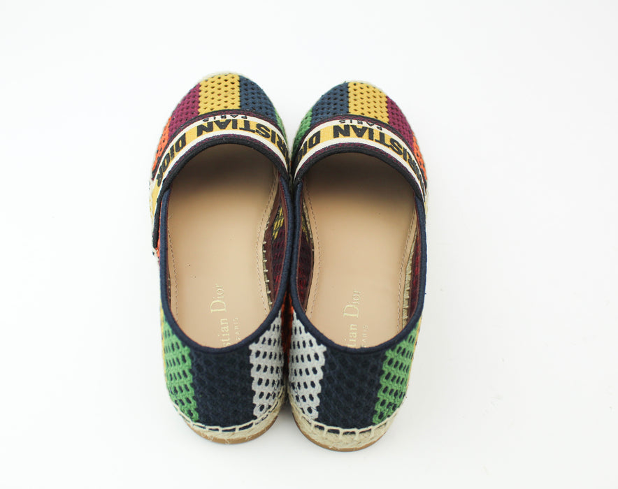 Dior Granville Stripe Mesh Espadrilles