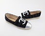 CHANEL TWEED BLACK AND SILVER ESPADRILLES