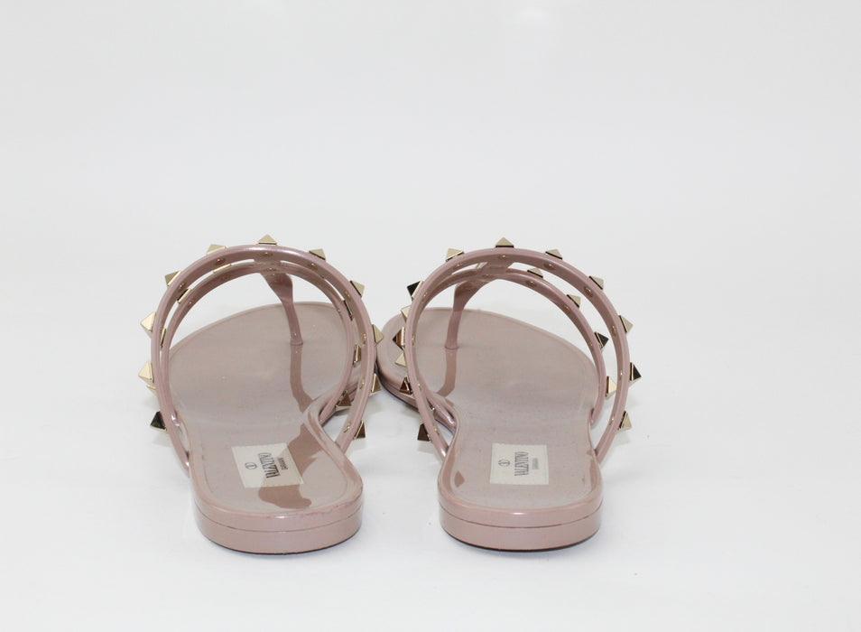 Valentino Garavani Rockstud Jelly Sandals Nude
