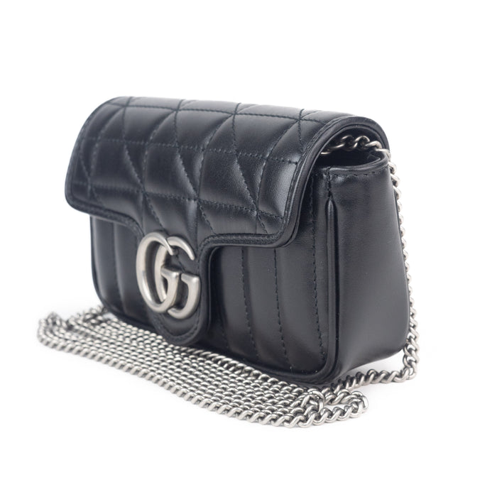 Gucci GG Marmont Super Mini Bag in Black Leather