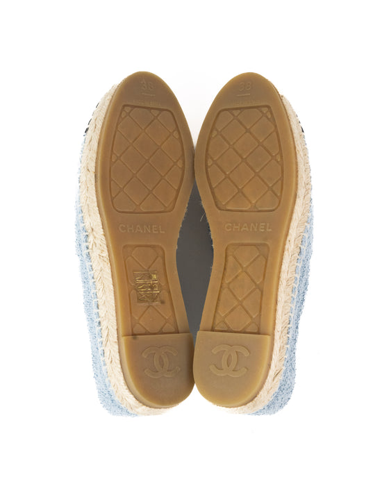 Chanel Fabric Espadrilles in Light Blue and Black