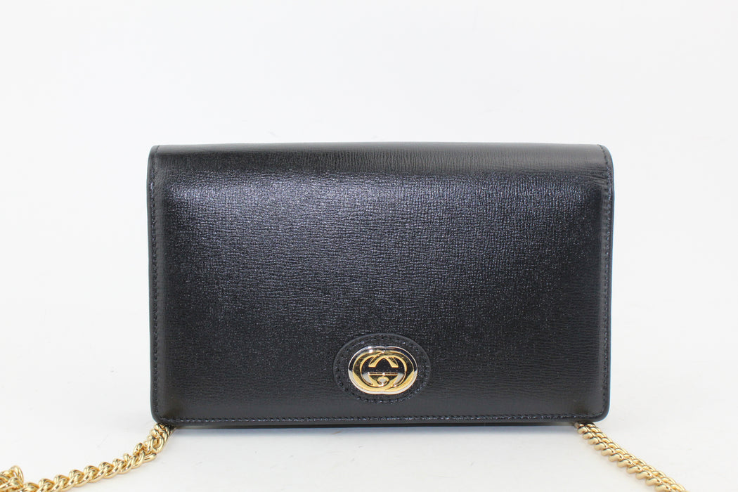 Gucci Leather Chain Crossbody Bag
