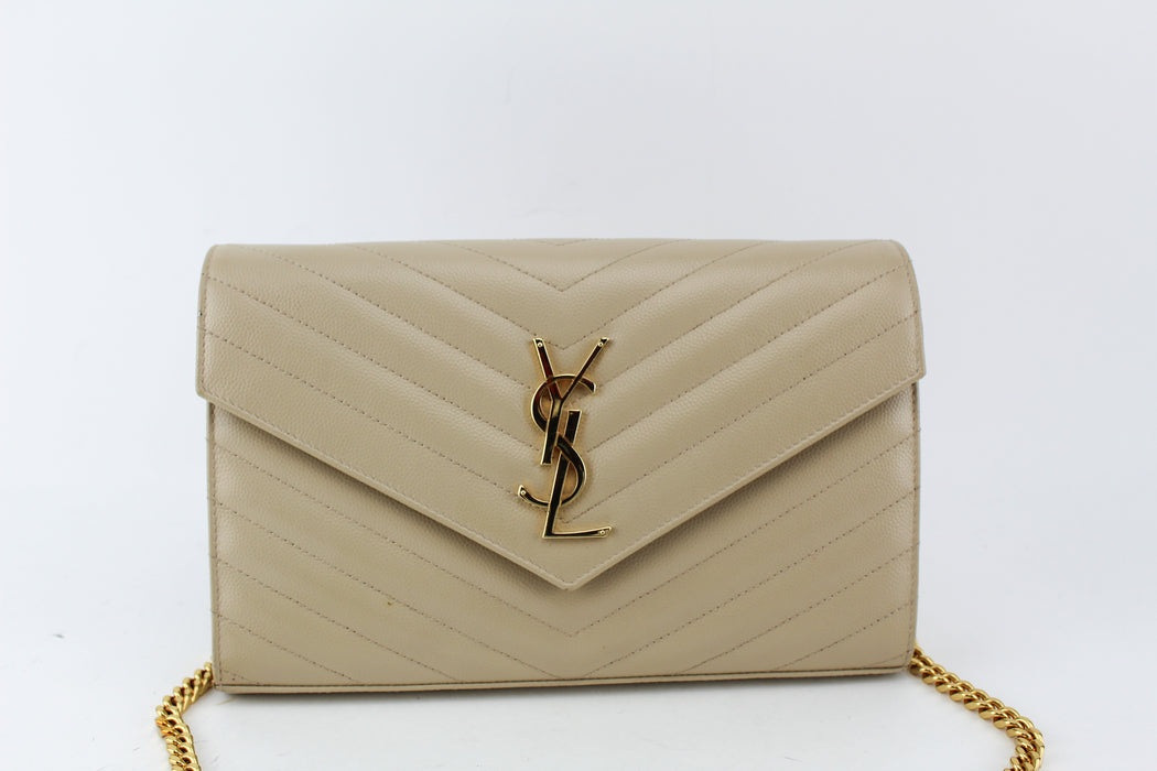 Saint Laurent Wallet on Chain Nude