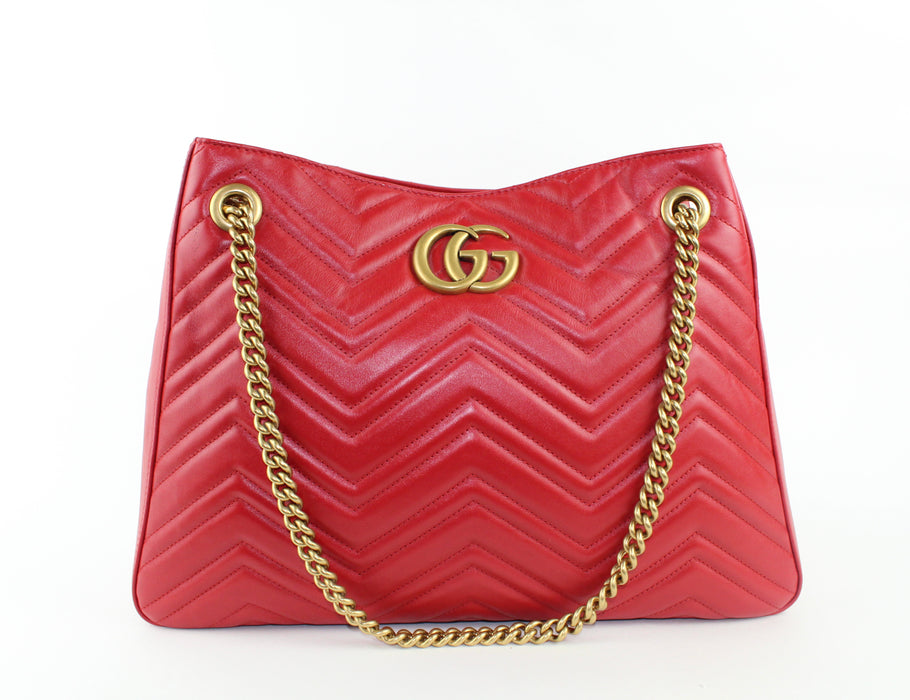 Gucci GG Marmont Matelasse  Tote Red