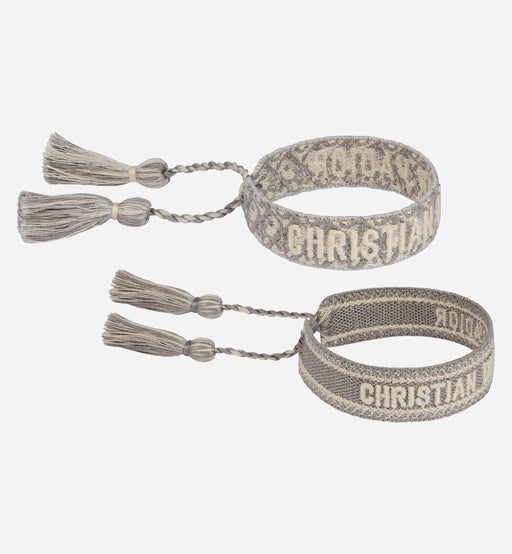 Dior J'Adior Bracelet Set in Gray Dior Oblique Cotton