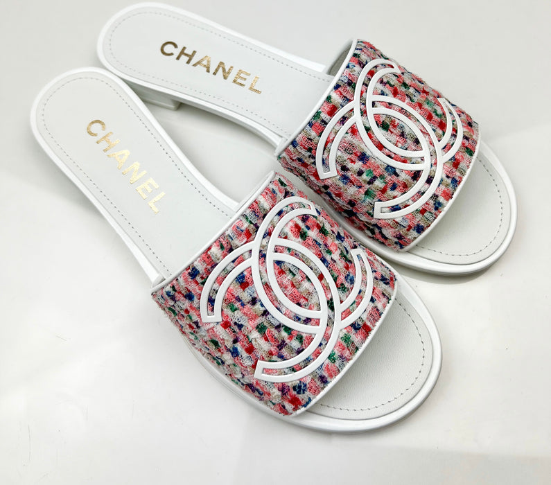 Chanel CC Logo Sandals Size 38.5