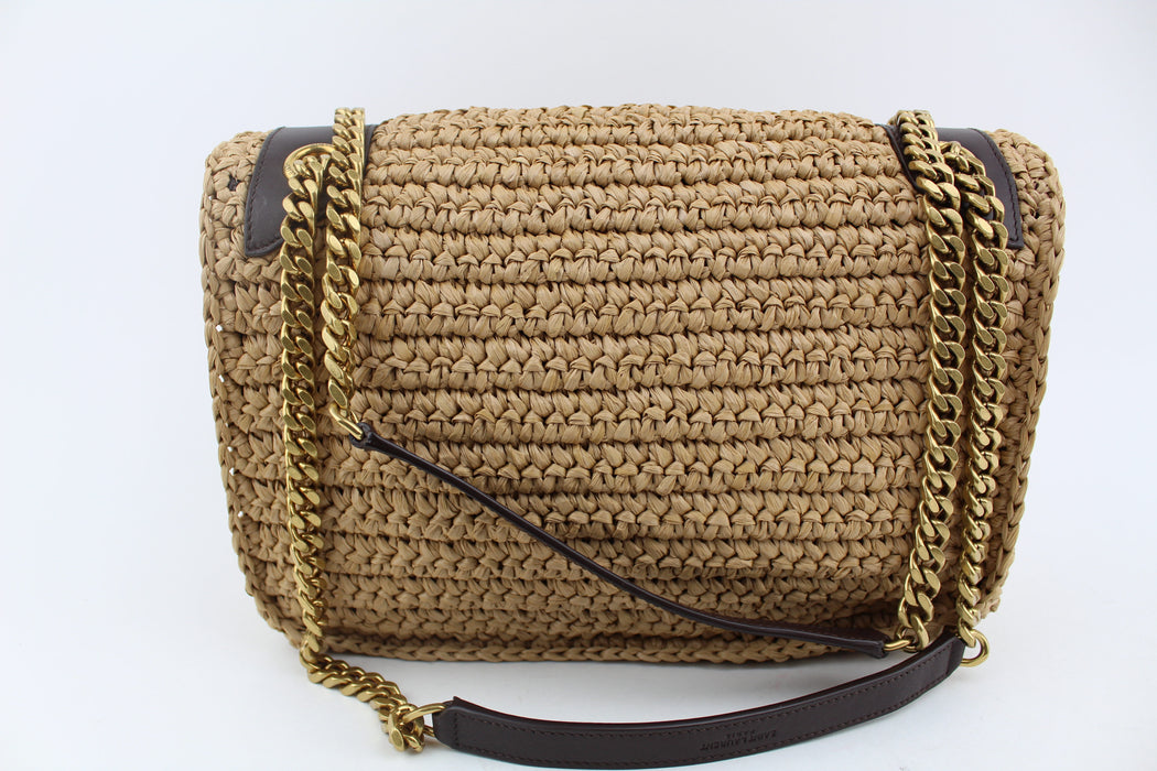 SAINT LAURENT NIKI MEDIUM IN RAFFIA AND LEATHER