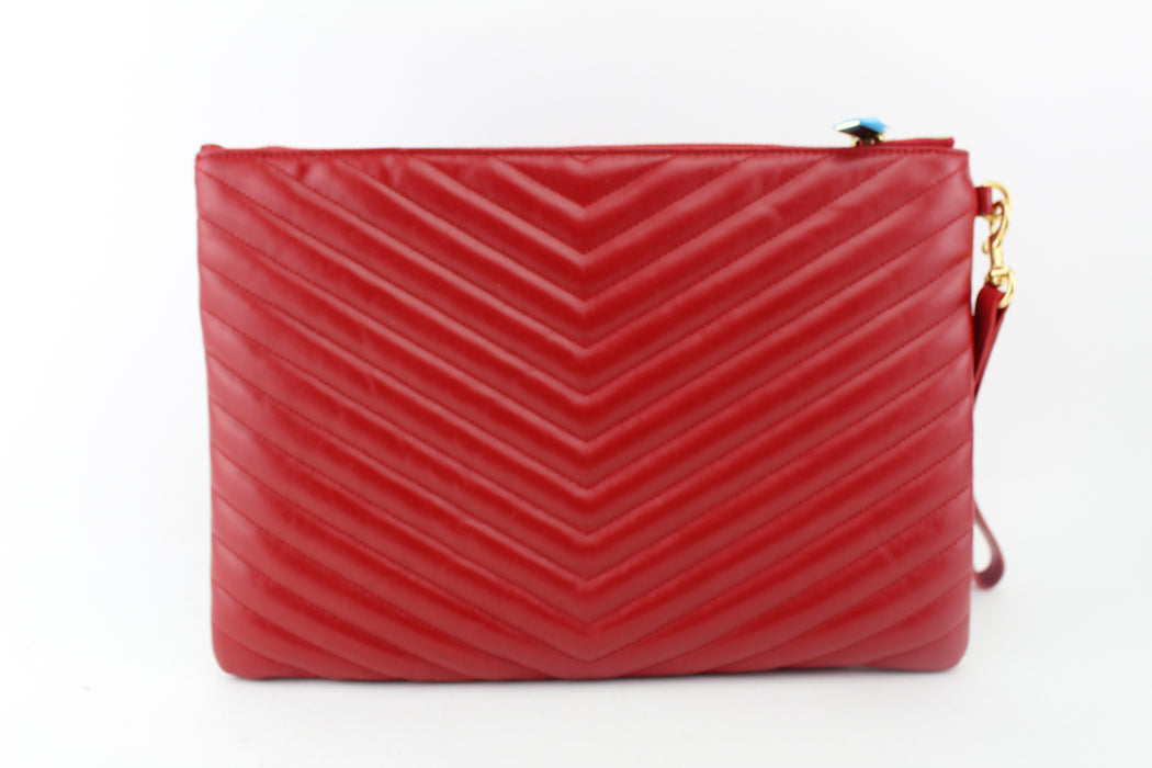 Saint Laurent Monogram Wristlet in Matalasse Leather