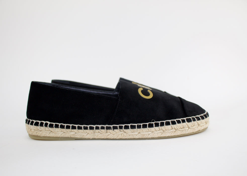 CHANEL VELVET ESPADRILLES SIZE 39 