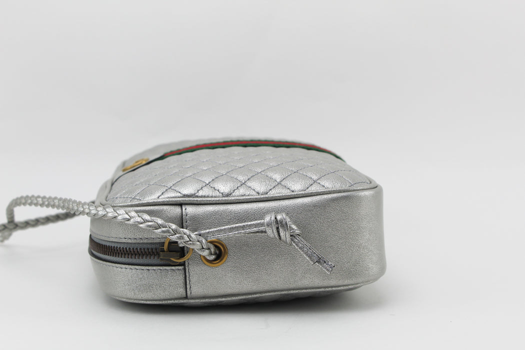 GUCCI METALLIC QUILTED LEATHER SHOULDER BAG