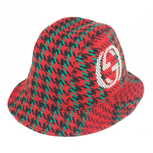 Gucci GG Houndstoth Wool Bucket Hat