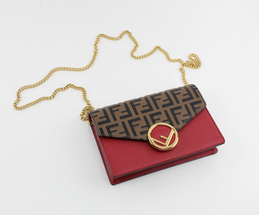 FENDI LOGO LEATHER CHAIN BAG - LuxurySnob