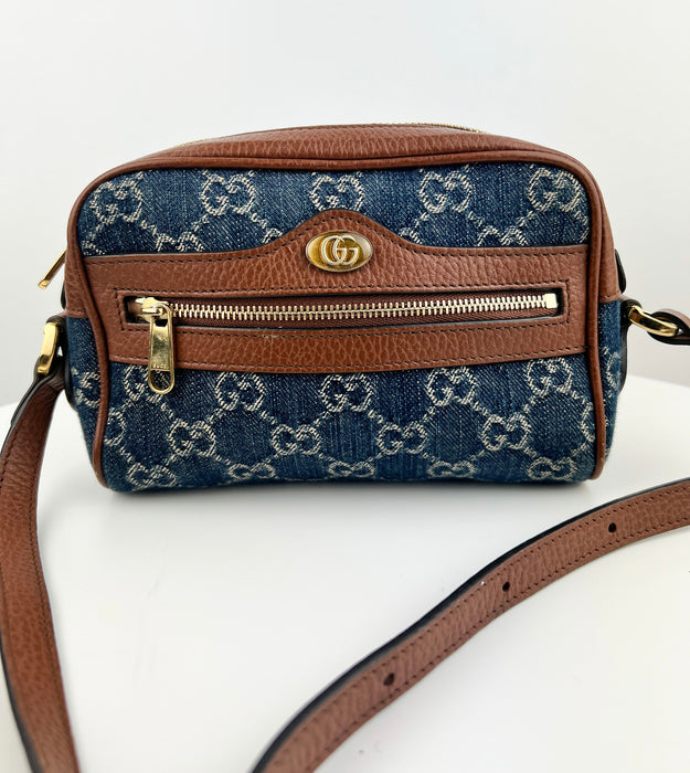Gucci Ophidia Shoulder Bag GG Denim Mini
