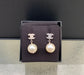 CHANEL SILVER AND PEARLY WHITE EARRINGS